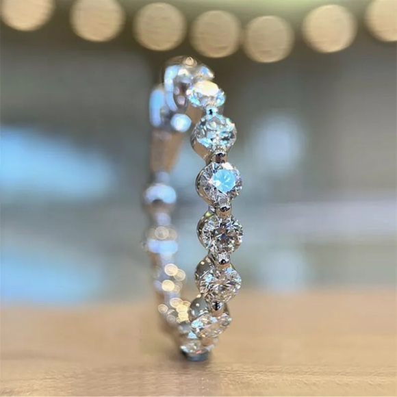 Jewelry - Elegant Women 925 Silver Rings Cubic Zirconia Cute Wedding Party Jewelry 1pc